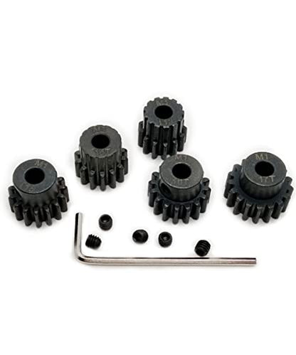 Steel M1 Pinion Gear Set 13T 14T 15T 16T 17T for 1/8 1/10 RC Car | Hardened Steel, Fits 1/8 1/10 RC RC Buggy, Short Course, Truggy and Monster Truck,CNC Machined