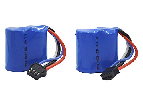 Blomiky 2 Pack 7.4V 600mAh Li-ion Battery with SM-4P Plug for Old Version UDI008 UD08 UDI001 Venom Speed RC Boat UDI001 Battery 2