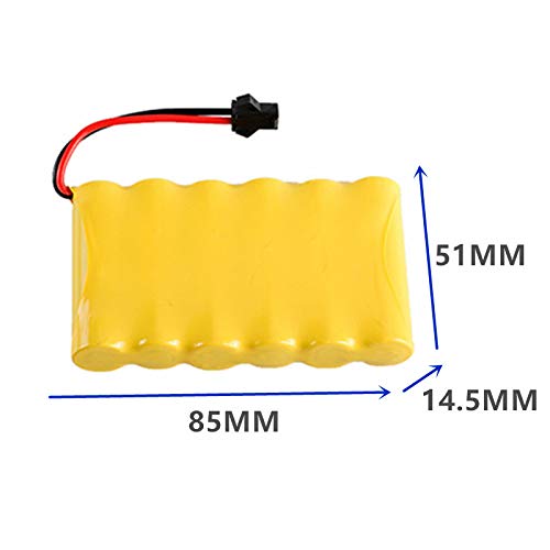 CBB 7.2V 700mAh NI-CD Battery Rechargeable for Huina 1550 550 RC Excavator 2 Pack 7.2V 700mAh Battery with USB Charger
