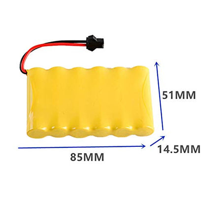 CBB 7.2V 700mAh NI-CD Battery Rechargeable for Huina 1550 550 RC Excavator 2 Pack 7.2V 700mAh Battery with USB Charger