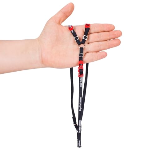 Y Strap for Spare Tire,1/10 Scale RC 3-Point Adjustable Spare Tire Tie Down Strap fit for Traxxas UDR TRX-4 Axial 90048 RR10 1.9" 2.2" Tire Roof Rack Accessories 3 Way Ratchet Strap Tie Down (Black) - color: Black