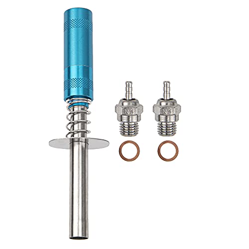 ShareGoo 2Pcs N3 Hot Spark Glow Plugs No.3 & RC Igniter Engine Starter Compatible with Traxxas HPI Redcat HSP 1/8 1/10 RC Nitro Truck Buggy