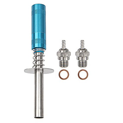 ShareGoo 2Pcs N3 Hot Spark Glow Plugs No.3 & RC Igniter Engine Starter Compatible with Traxxas HPI Redcat HSP 1/8 1/10 RC Nitro Truck Buggy