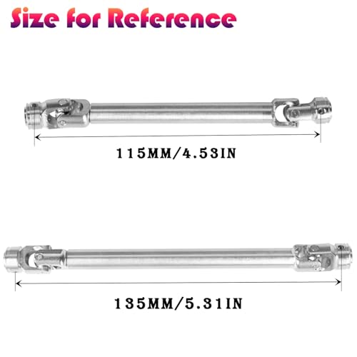 Drive Shaft 115-176MM &135-215MM Upgrades Part for 1/10 Axia l SCX10 SCX10 II 90046 SCX10 III AXI03007 TRX4 D90 RC Crawler,Universal Driveshaft,Steel Full Metal Axles,2PCS,Silver - style: silver/115-176mm&135-215mm