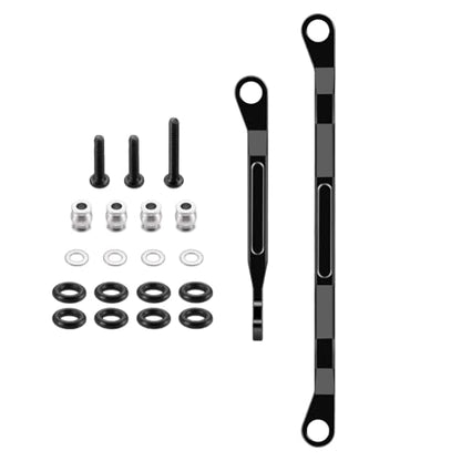 RCHUBAM 1/18 Steering Links 2Pcs Aluminum Steering Linkage Servo Link Pull Rod Compatible with HPI 1/18 Venture HILUX RC Off-Road Crawler Car Upgrade Accessories (Black) | Aluminum Alloy,Steering Link with Screw Washer,RC Upgrade Parts - color: Black
