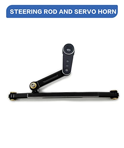 RC Servo Mount Bracket Servo Arm and Steering Links for SCX24 RC Car | ES08MA II Servo Upgrade Parts,6061-T6 Aluminum,CNC Machined,Wear Resistant,High Precision