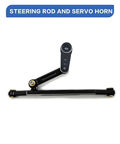 RC Servo Mount Bracket Servo Arm and Steering Links for SCX24 RC Car | ES08MA II Servo Upgrade Parts,6061-T6 Aluminum,CNC Machined,Wear Resistant,High Precision