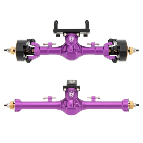 MEUS RACING SCX24 Metal V3 Isokinetic Axles +9MM with 3-Section CVD for Axial 1/24 SCX24 - color: Purple
