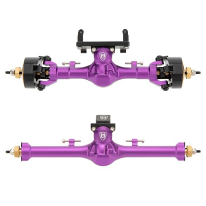 MEUS RACING SCX24 Metal V3 Isokinetic Axles +9MM with 3-Section CVD for Axial 1/24 SCX24 - color: Purple