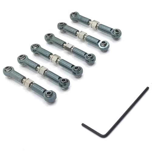 RC Models Components for Wltoys 184011 A949 A959 A969 A979 K929 1/18 Metal Linkage Pull Rod Front Rear Servo Link Tie Rod RC Car Upgrade Spare Parts(Titanium) - color: Titanium