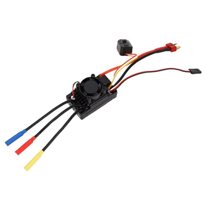 60A Brushless ESC ABS Sensorless RC Electronic Speed Controller with Cooling Fan Low Voltage Cutoff Overheat Protection for 1 10 Scale Truck Buggy On Road Off Road