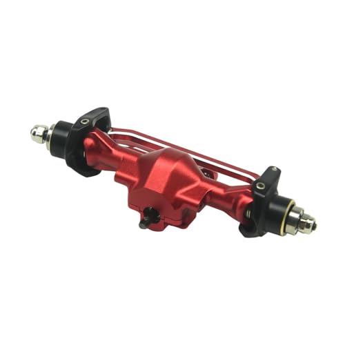 Aluminum Front/Rear Axle with Brass Kunckles/Steering Link/Gear/Bearing/CVD Whole Set for SCX30 Cars Upgrade Parts BK: Black R: Red (Red) - color: Red