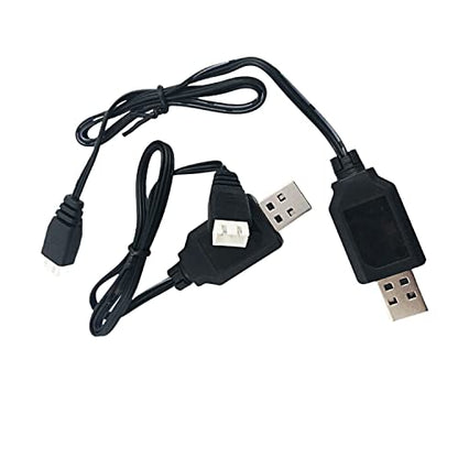 FainWan 2pcs USB Charger Cable 1A with XH-3P Connector Compatible with Ho-sim Q903 Q905 Axi-al SCX10 2S 7.4V LiPo Battery RC Car Rock Crawler FPV Drone Quadcopter