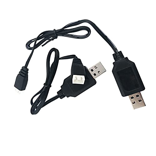 FainWan 2pcs USB Charger Cable 1A with XH-3P Connector Compatible with Ho-sim Q903 Q905 Axi-al SCX10 2S 7.4V LiPo Battery RC Car Rock Crawler FPV Drone Quadcopter