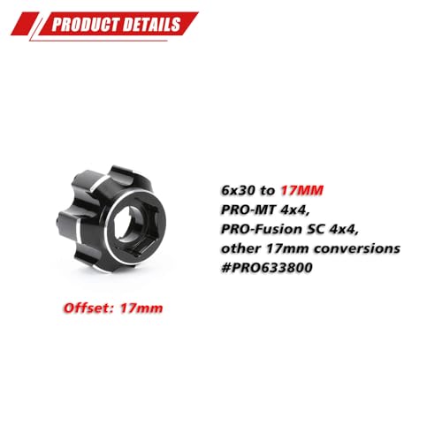 RCAWD for Pro-Line 1/10 6x30 to 17mm Aluminum Wheel Hex Adapters Upgrades Parts #PRO633800