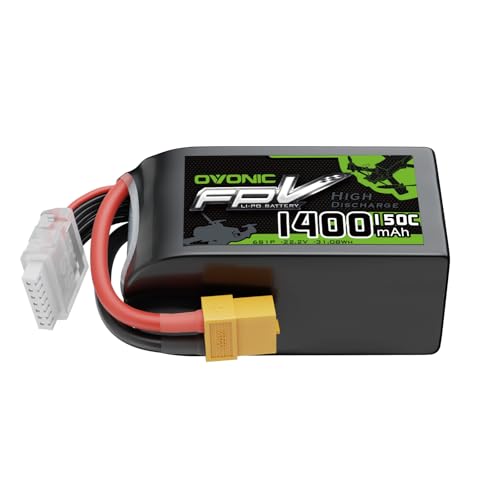 OVONIC 22.2V 150C 1400mAh 6S Lipo Battery with XT60 Plug