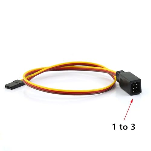RC JR Style Servo Splitter 1 Male to 2/3/4/5/6 Female Y Harness Leads Y Splitter Cable Lead Wire 350mm for RC Cars Airplane Drone Receiver Servo ESC Cable Servo Fan 2Pcs (1 Male to 3Female) - style: 1 Male to 3Female