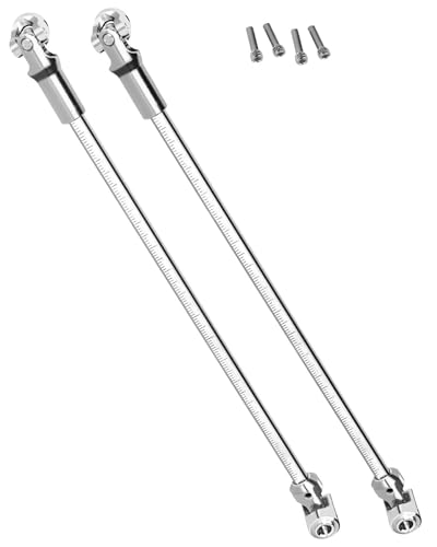 Free to Cut Length Drive Shaft Axles Upgrades Part for 1/10 LCG DIY RC Crawler SCX10 I SCX10 II SCX10 III TRX4 Capra,2PCS #45 Steel Universal Joint Driveshaft,Silver - color: Silver (Free to Cut Length Drive Shaft)