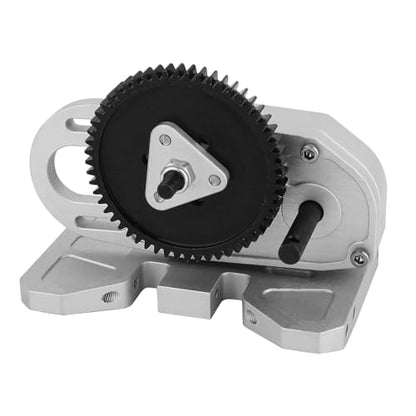 Heavy Duty LCG 2 Low Differential Gearbox Transmission with Gear Skid Plate for 1/10 RC Crawler Axial SCX10 I II III Capra TRX4 Upgrade Parts (Silver) - color: Silver
