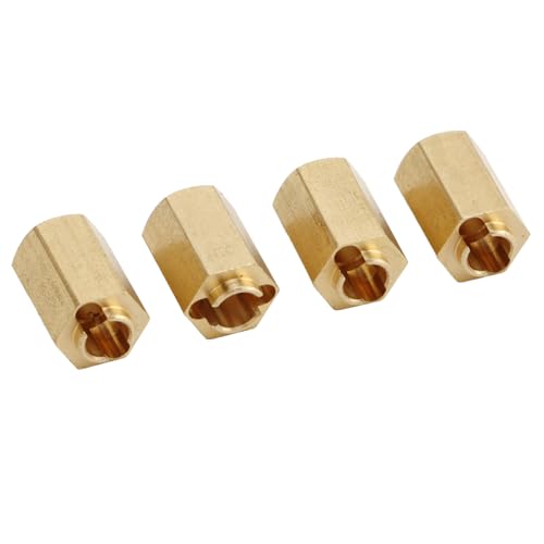 7mm Brass Wheel Spacers for 1/18 RC Crawlers – Weighted Hex Hub Extenders with Cross Wrench, Low CG Upgrade Kit (Gold, 4-Pack)