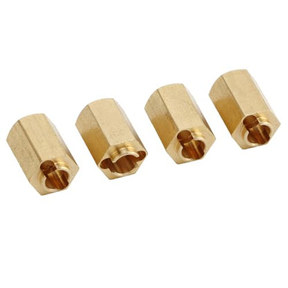 7mm Brass Wheel Spacers for 1/18 RC Crawlers – Weighted Hex Hub Extenders with Cross Wrench, Low CG Upgrade Kit (Gold, 4-Pack)