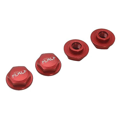 24mm CNC Metal Wheel Tire Adapter Front Rear Tyre Nut Cap 4pcs (Red) | for 1/5 Scale TRAXXAS X-MAXX XMAXX 6S 8S Truck Rc Car Racing Toys Parts - color: Red
