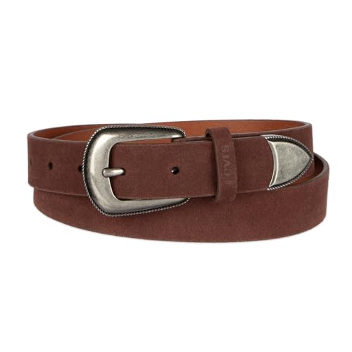 Levi's Women's Slim Casual Western Style Leather Jean Belt With Metal Tip – Regular & Plus Sizes - color: Brown Suede, size: Medium