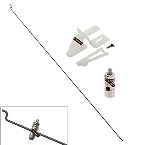 20Pcs Adjustable Pushrod Connector Linkage Stopper 1.3mm & 20Pcs Nylon Control Horns 21x10 mm & 20Pcs 1.2 x 210mm Z Push Rods Parts Compatible for RC Airplane Plane Boat Replacement