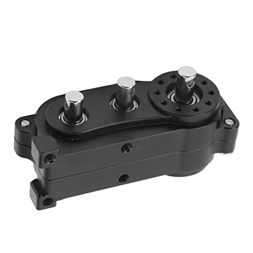 VBESTLIFE Transfer Case 313mm Wheelbase 2 Speed CNC Machined Anodised Aluminium Alloy RC Parts for Scx10 1/10 RC Car (Black) - color: Black