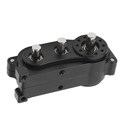 VBESTLIFE Transfer Case 313mm Wheelbase 2 Speed CNC Machined Anodised Aluminium Alloy RC Parts for Scx10 1/10 RC Car (Black) - color: Black