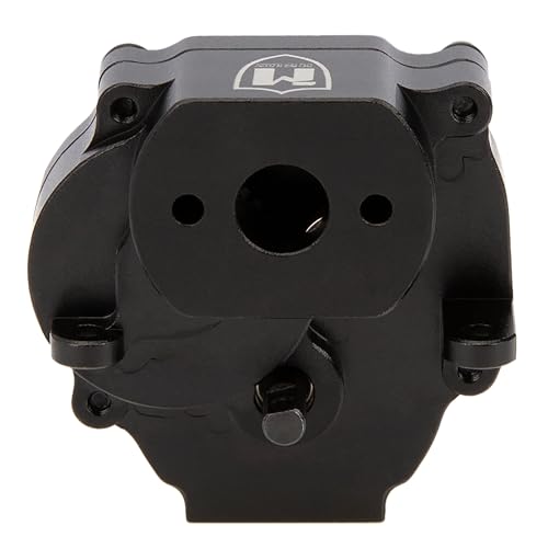 Helidirect MEUS Racing Metal Gearbox Assembly Aluminum Transmission Housing with Steel Internal Gears for TRX-4M TRX4M 1/18 RC Crawler Car Upgrade Parts (Black) - color: Black