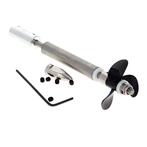 Heyiarbeit Drive Shaft Fit for 3.17mm Motor Shaft w Propeller and Universal Joint for RC Boat, L100mm Shaft, L50mm Sleeve, D36mm Propeller - size: 3.17MM
