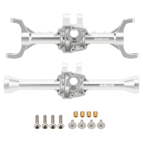 MEUS RACING Ascent 32 Axle Housing with Skid Plate Diff Cover and Steering Knuckles Kit for Redcat Ascent-32 1/32 RC Crawler Upgrades (Silver) - color: Silver
