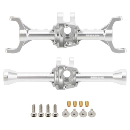 MEUS RACING Ascent 32 Axle Housing with Skid Plate Diff Cover and Steering Knuckles Kit for Redcat Ascent-32 1/32 RC Crawler Upgrades (Silver) - color: Silver
