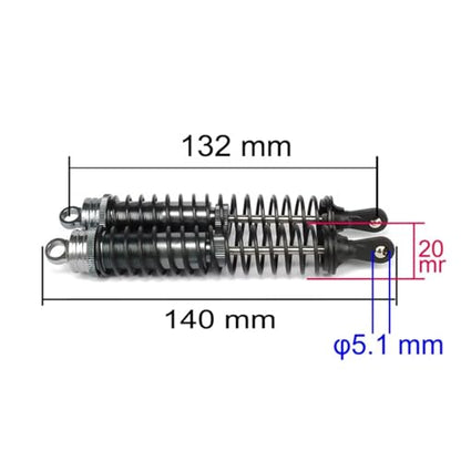 RC Car Shock Absorber Compatible With Hsp For Hpi For Losi For Axial 1/8 Rc Car For Buggy Truck Parts Oil Adjustable 140mm Aluminum Shock Absorber Damper(Black) - size: Black