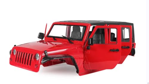 1/10 RC Jeep Car Hard Body Shell Kit, Open Shell Kit 313mm Wheelbase for RC Crawler Car Axial SCX10 90046 90047 RGT EX86100 (Red) - color: Red