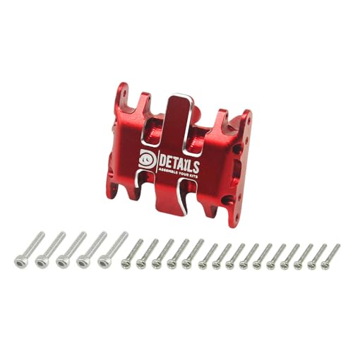 Hobby Details Aluminum Rear Axle Gear Box Skid Link Wheel Upgrade Set for 1/30 Axial SCX30 Jeep Wrangler RC Cars, Red (Aluminum Skid) - color: Aluminum Skid