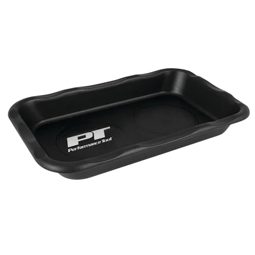 Performance Tool W1285 Large 6 x 10 in. Magnetic Parts Tray | Automotive magnetic parts holder. Store tools and small parts on fenders or tool boxes. Works sideways and upside down - style: Industrial