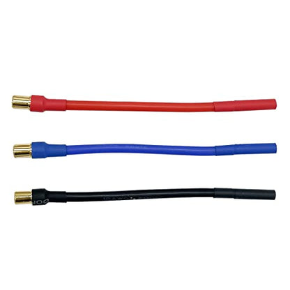 3pcs/Set 6.5MM Bullet Male to 4.0mm Female 12AWG 10CM ESC Extension Cable for RC Car Boat Brushless Motor ESC - style: 6.5mm male to 4.0mm female
