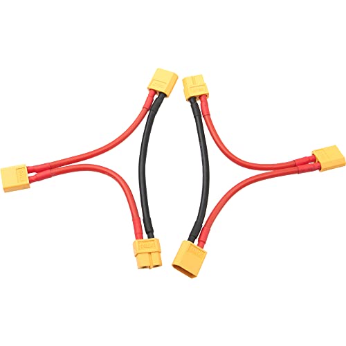2Pcs HIRCQOO RC Car Serial Series Cable Adapter Compatible with XT90 Large Tamiya Traxxas EC5 XT60 EC3 T Plug for RC Truck Boat Lipo Battery ESC (XT60 Plug) - style: XT60 Plug