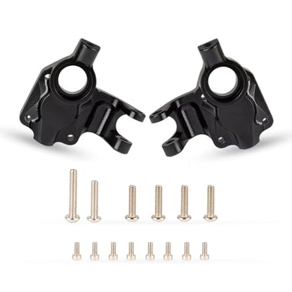 RC Steering Knuckle Block for Axial for Capra for UTB 18 1/18 CNC Aluminum Portal Axle Steering Knuckles Set RC for Racing Crawler Car Accessories(Black) - size: Black