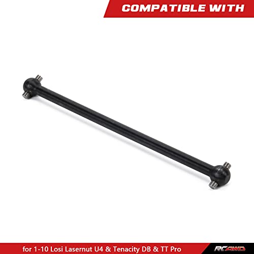 RCAWD Front Center Dogbone Drive Shaft for 1/10 Losi lasernut U4 & Tenacity T & Tenacity TT PRO & Tenacity DB & Tenacity SCT Upgrades, 131mm #45 Steel Parts for #LOS232033 Black - color: Black