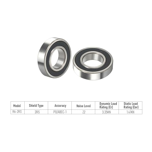 R6-2RS 20 PCS Deep Groove Ball Bearing ID 3/8"×OD 7/8"×Width 9/32" Double Black Rubber Sealed Ball Bearing Chrome Steel P0 Z2 Bearing for Industrial Machine and Mechanical Equipment - size: R6-2RS Size 3/8"×7/8"×9/32"