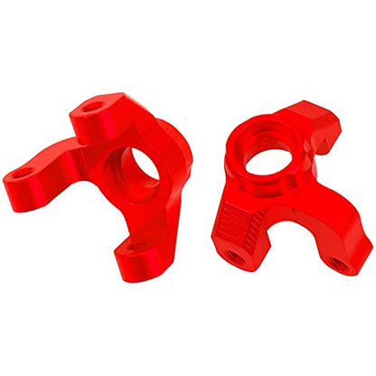Auminum Alloy Steering Knuckle C-Hubs Bellcranks Set Compatible with Losi 1/18 Mini-T 2.0 2WD Stadium RC Truck Hop-Up Parts (Red) - color: Red