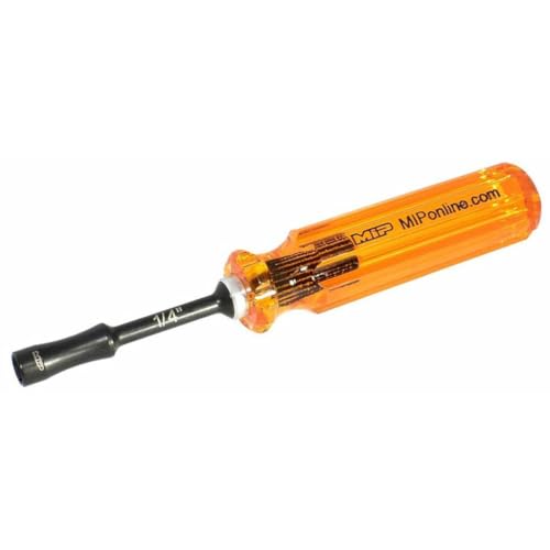 MIP 9807 1/4” Standard Hex Nut Driver RC Tool – Precision Grip Hex Screwdriver with Deep Socket for RC Car Repair, Made 100% in USA - size: 1/4"