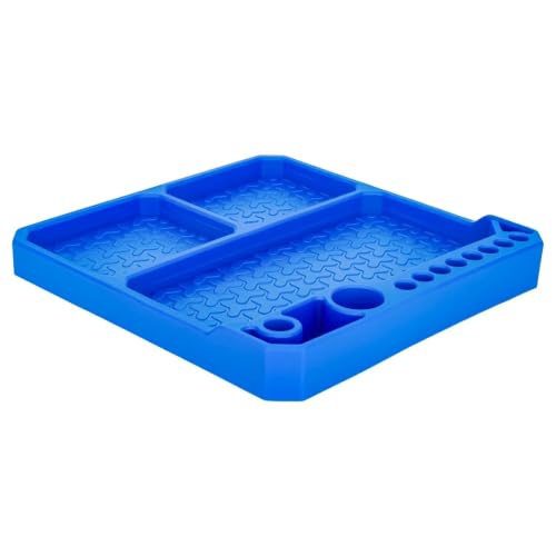 1/10 1/18 1/24 Rc Car Organizer Tray Silicone Tool Holder Storage Box 155x155mm Models Upgrade Replacement Modify Parts RC Car Repair Kit - color: Red