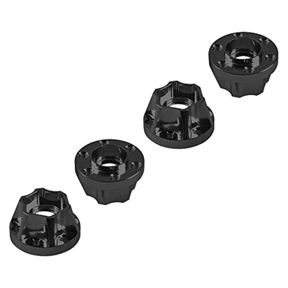 Metal RC 12mm Wheel Hex Hub Extension Combiner Compatible with 1.9/2.2inch Wheel Rim Axial SCX10 Traxxas TRX4 D90 1/10 RC Crawler (12mm, Black) - color: Black, size: 12mm