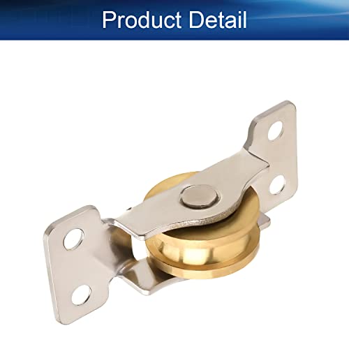 Heyiarbeit Copper Single Wheel 1" / 26mm Dia Stainless Steel Electroplating Sliding Door Window Pulley Stainless Steel Shell Silver and Gold Tone - color: Silver&Gold, size: 1" / 26mm Dia