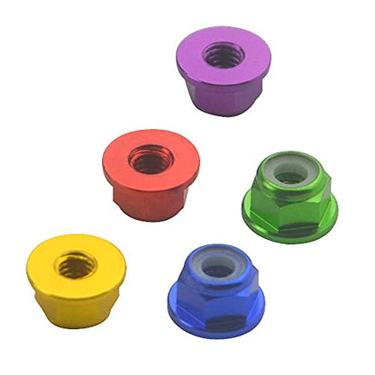 WMYCONGCONG 25 PCS M4 Aluminum Nylon Lock Nuts M4 Flange Nylon Insert Self-Locking Nut for RC Drone FPV Parts