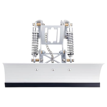 RC Snow Plow for TRX4M & SCX24, Adjustable Aluminum 1/18 1/24 RC Crawler Plow, Servo Operated Snow & Sand Shovel Upgrade, CNC Metal RC Plow Truck Accessory (Silver) - color: Silver